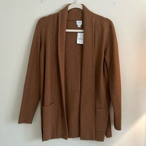 J Crew brand new medium brown cardigan